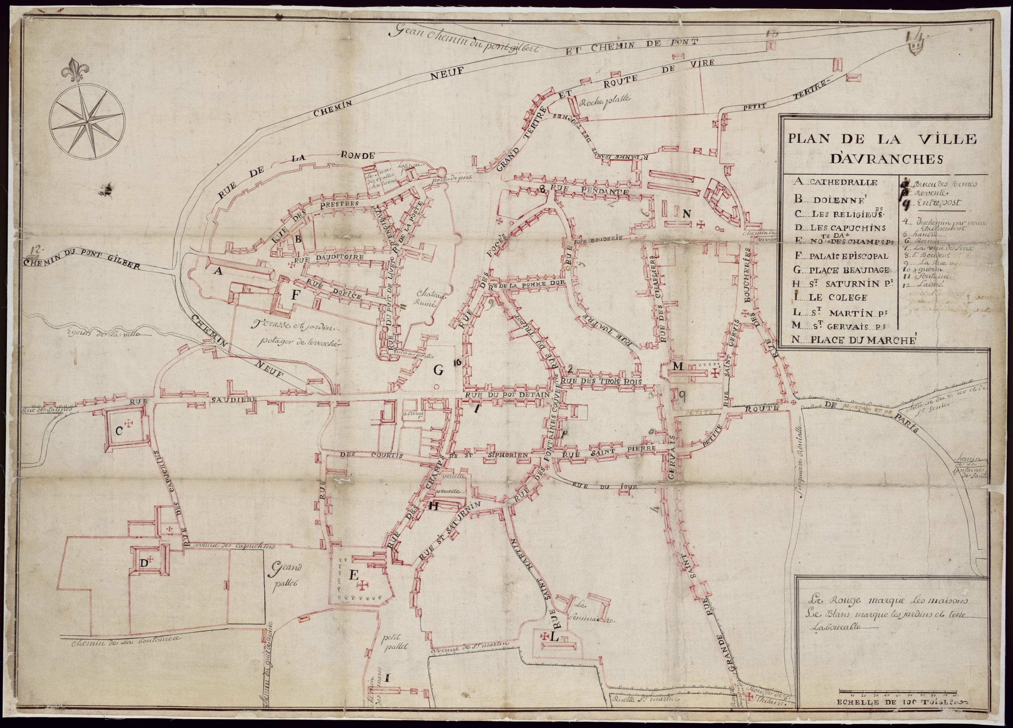 Plan de Beaurepaire, vers 1746